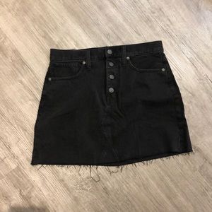 Madewell Rigid Denim A-Line Skirt (Black)